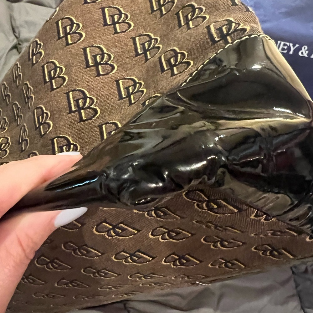 Dooney & Bourke Brown and Black Monogram Hobo Women's Bag - Picture 7 of 12
